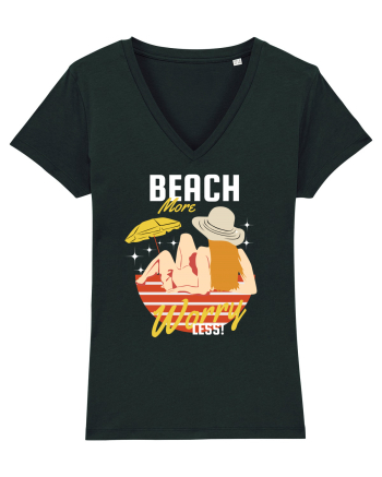 Beach More Worry Less! Black