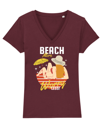 Beach More Worry Less! Burgundy