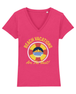 Beach Vacations are the Best! Tricou mânecă scurtă guler V Damă Evoker