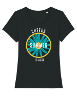 Cheers Summer is Here Tricou mânecă scurtă guler larg fitted Damă Expresser