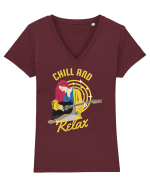 Chill and Relax Tricou mânecă scurtă guler V Damă Evoker