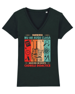 Dacă nu ar exista cadrele didactice - v2 - grunge Tricou mânecă scurtă guler V Damă Evoker