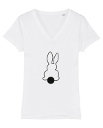 Coada de iepure Tricou mânecă scurtă guler V Damă Evoker
