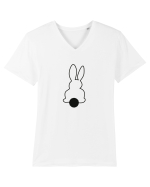 Coada de iepure Tricou mânecă scurtă guler V Bărbat Presenter