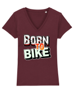 Born to bike Tricou mânecă scurtă guler V Damă Evoker