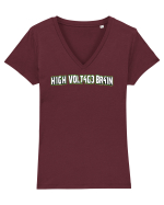 Minte sclipitoare Tricou mânecă scurtă guler V Damă Evoker