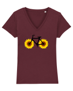 Bicicleta de vara Tricou mânecă scurtă guler V Damă Evoker