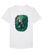 Fata verde Tricou mânecă scurtă guler larg Bărbat Skater