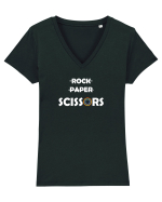 ROCK PAPER SCISSOR (ING) :D Tricou mânecă scurtă guler V Damă Evoker