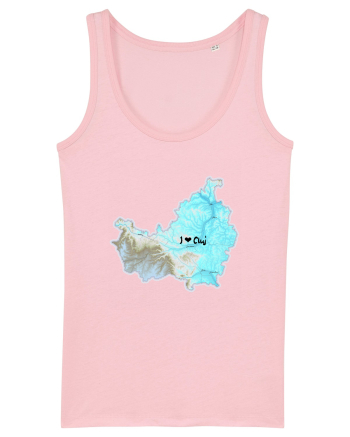 Cluj County Map Cotton Pink