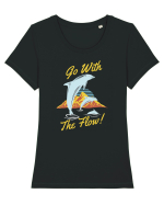 Go With the Flow Tricou mânecă scurtă guler larg fitted Damă Expresser