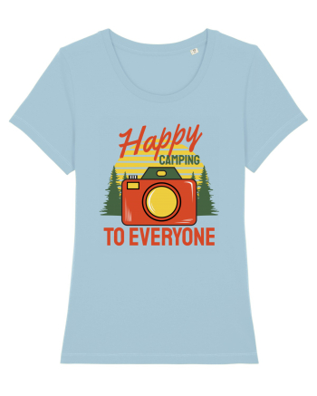 Happy Camping to Everyone Sky Blue