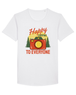 Happy Camping to Everyone Tricou mânecă scurtă guler larg Bărbat Skater