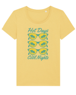 Hot Days and Cool Nights Tricou mânecă scurtă guler larg fitted Damă Expresser