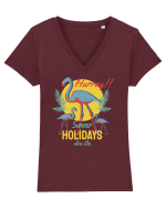 Hurray! Summer Holidays are On Tricou mânecă scurtă guler V Damă Evoker