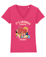 It's Summer Camping Season Tricou mânecă scurtă guler V Damă Evoker