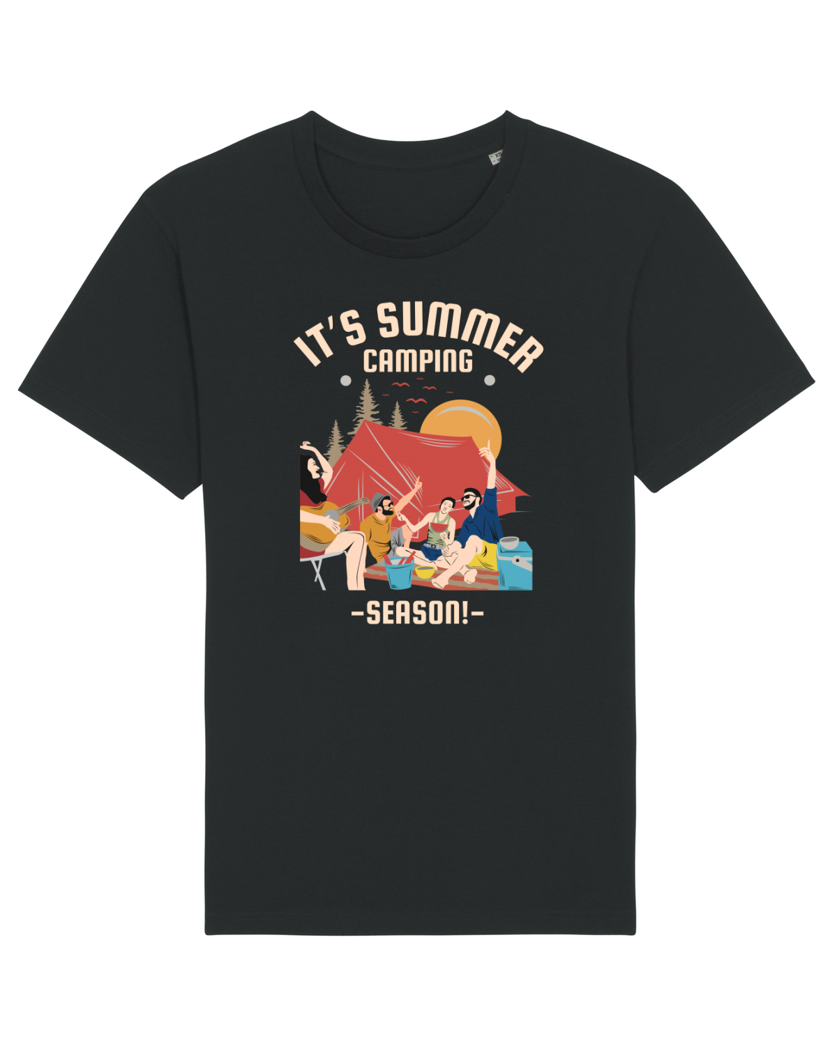 Tricou mânecă scurtă Unisex Rocker Black