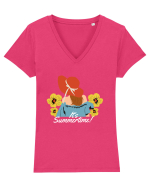 It's Summertime! Tricou mânecă scurtă guler V Damă Evoker