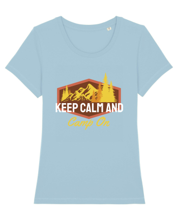 Keep Calm and Camp On Sky Blue