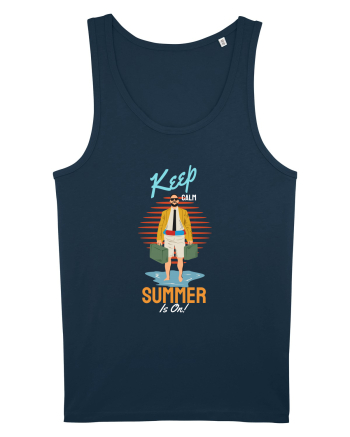 Keep Calm Summer is On! Navy