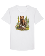 Bear in the forest Tricou mânecă scurtă guler larg Bărbat Skater