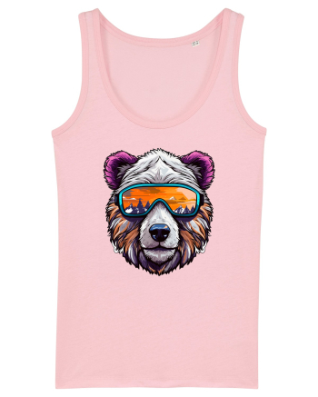 Snowboarding bear Cotton Pink