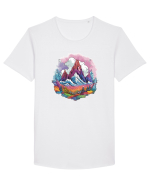 Fantasy Mountains Tricou mânecă scurtă guler larg Bărbat Skater