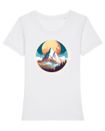 Mountains Tricou mânecă scurtă guler larg fitted Damă Expresser