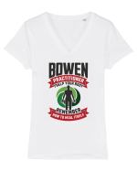 Bowen Practitioner Tricou mânecă scurtă guler V Damă Evoker