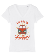 Let's Go to the Forest! Tricou mânecă scurtă guler V Damă Evoker