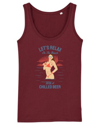 Let's Relax on the Beach with a Chilled Beer Burgundy