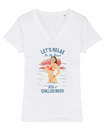 Let's Relax on the Beach with a Chilled Beer White