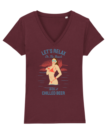 Let's Relax on the Beach with a Chilled Beer Burgundy