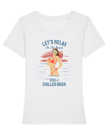 Let's Relax on the Beach with a Chilled Beer White