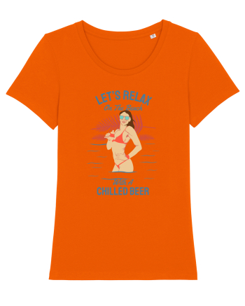 Let's Relax on the Beach with a Chilled Beer Bright Orange