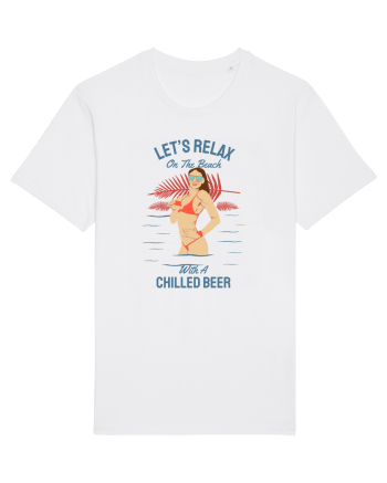 Let's Relax on the Beach with a Chilled Beer White