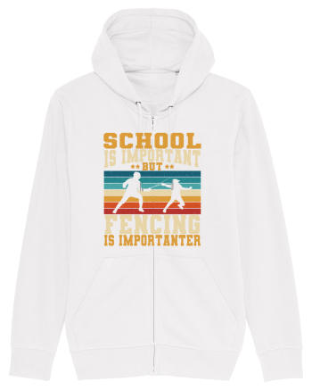 School Is Important But Fencing Is Importanter Grunge Style White