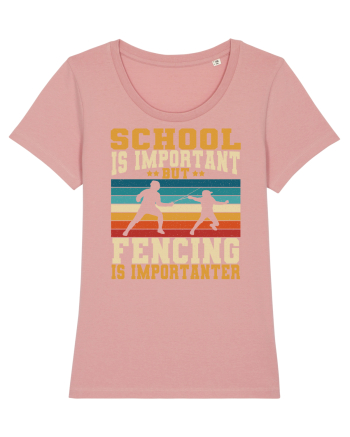 School Is Important But Fencing Is Importanter Grunge Style Canyon Pink