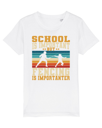 School Is Important But Fencing Is Importanter Grunge Style White