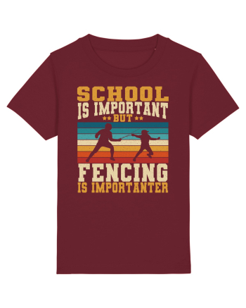 School Is Important But Fencing Is Importanter Grunge Style Burgundy