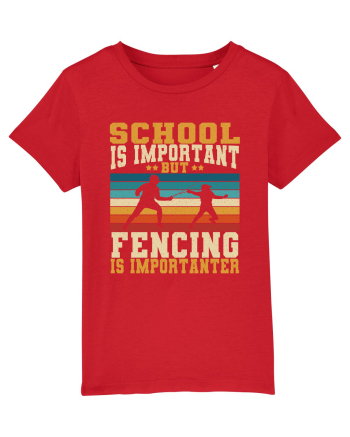 School Is Important But Fencing Is Importanter Grunge Style Red