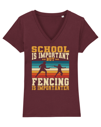 School Is Important But Fencing Is Importanter Burgundy