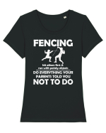 Fencing Do Everything Your Parents Told You No To Do Grunge Style Tricou mânecă scurtă guler larg fitted Damă Expresser