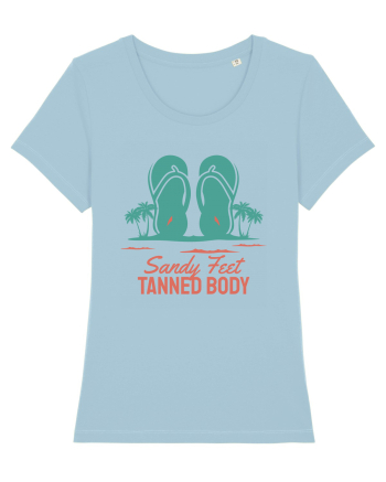 Sandy Feet Tanned Body Sky Blue