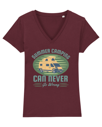 Summer Camping  Can Never Go Wrong Burgundy