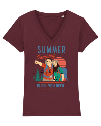 Summer Camping Is All You Need Burgundy