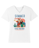 Summer Camping Is All You Need Tricou mânecă scurtă guler V Bărbat Presenter