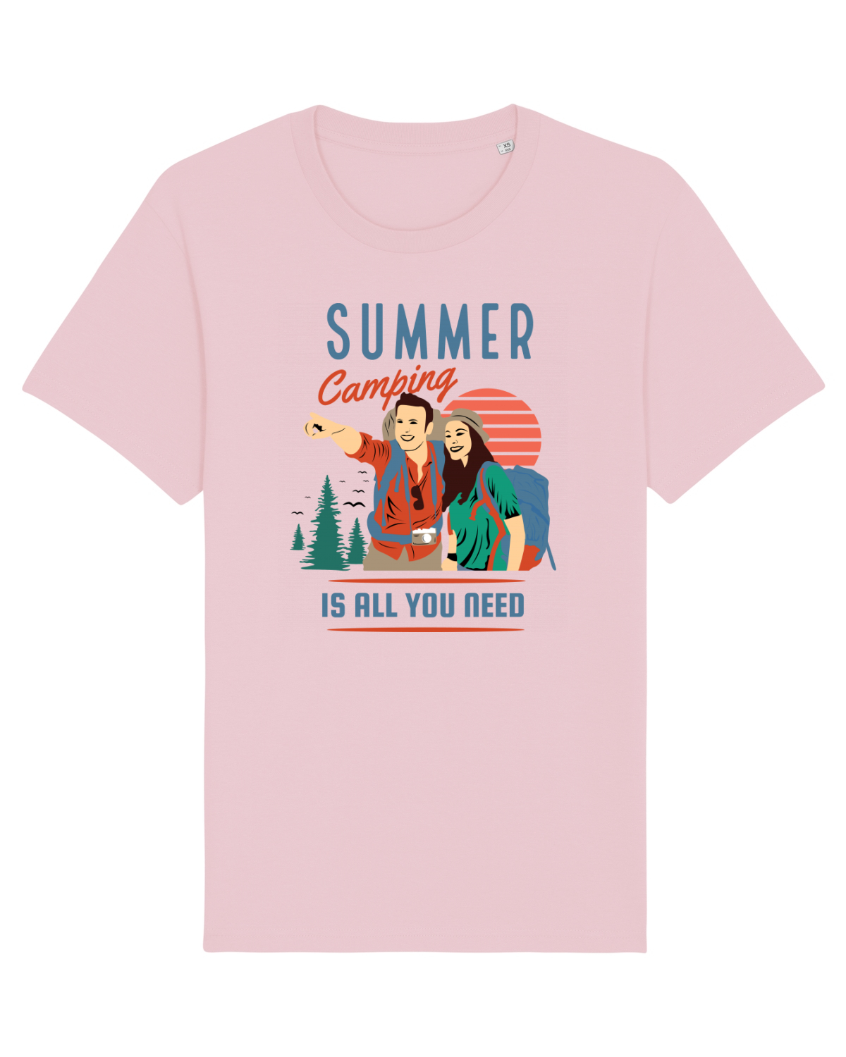 Tricou mânecă scurtă Unisex Rocker Cotton Pink