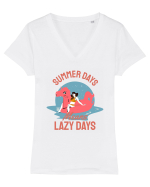 Summer Days Means Lazy Days Tricou mânecă scurtă guler V Damă Evoker