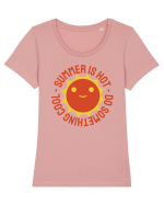 Summer is Hot, Do Something Cool Tricou mânecă scurtă guler larg fitted Damă Expresser